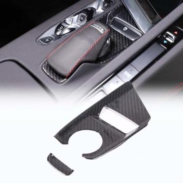 Imagem de CHEAYAR Verdadeira fibra de carbono carro ESP interruptor antiderrapante sensor sensor botão guarnição compatível com Chevrolet Corvette C8 2020-2023, painel de mudança de marchas capa 1 peça,