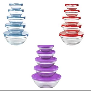 Imagem de Conjunto de 5 Potes de Vidro Herméticos com Tampa