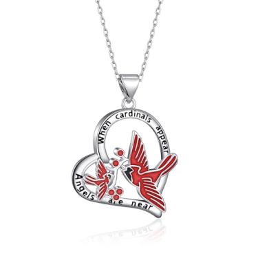 Imagem de TALYKONG Colar tulipa/lírio do vale/cardeal/joaninha presentes para mulheres e meninas, Latão, Sem Pedra Preciosa