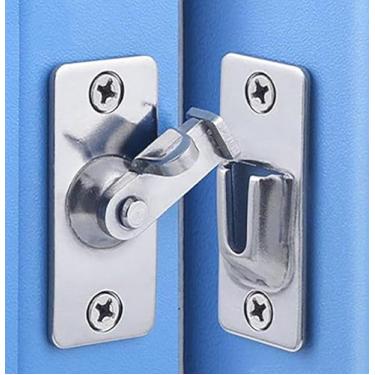 Imagem de Fechadura de porta pequena para banheiro com bolso para porta de celeiro trava de porta de tela de bloqueio de porta dupla (prata)
