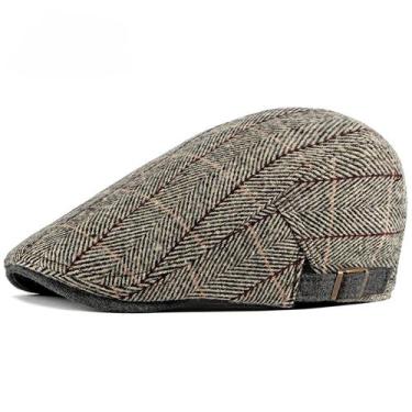 Imagem de Boina Clássica Britânica Viseira Plana Bordada Retro Moda Outono Inver
