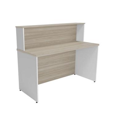 Imagem de Balcão Atendimento Recepção Consultório 120x60cm Carvalho/Branco