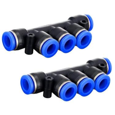 Imagem de Coletor de conectores de liberação rápida OD PK-8 (8 mm), acessórios de união coletor em linha, acessórios rápidos de pressão de ar, conectores pneumáticos kit de encaixes de pressão para conectar, 20