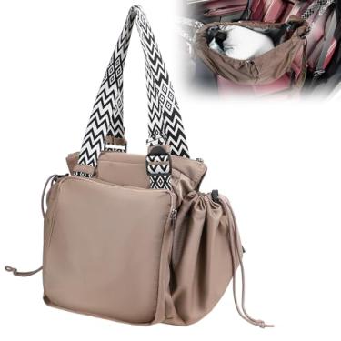 Imagem de NOVISIO Bolsa de berço multifuncional e versátil, bolsa de armazenamento de viagem, mochila feminina, bolsa multifuncional para mamãe, mochila transversal de ombro único, bege, Bege