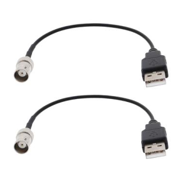 Imagem de Create idea 2 peças RG174 Cabo BNC fêmea para USB 2.0 macho adaptador de conector adequado para teste coaxial de energia (20 cm 50 Ohm)