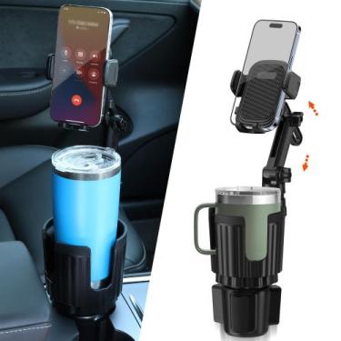 Imagem de Porta-copos para carro com suporte para telefone 2 em 1, o mais novo p