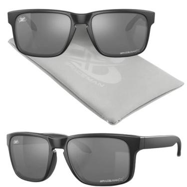 Imagem de oculos sol masculino proteção uv polarizado preto + case verão praia p