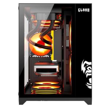 Imagem de GABINETE GAMER GRODD NIGHT LATERAL DE VIDRO - AQUÁRIO - PARA 7 FAN - CLANM