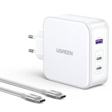 Imagem de Ugreen USB-A+2 USB-C 140W GaN Tech Fast Charger with C to C Cable 2M EU White 15339