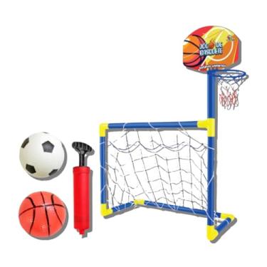 Imagem de Trave Futebol Golzinho Infantil Mini Cesta Basquete Bola 2x1 Bola Bomba e Rede
