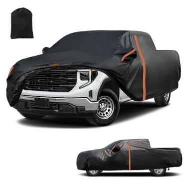 Imagem de Capa de caminhão impermeável personalizada para GMC Sierra 1500/2500 HD/3500 HD 2019-2025, capa de caminhonete para todos os climas com porta de zíper, faixa à prova de vento, faixa refletiva para