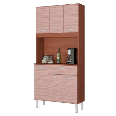 Imagem de Cozinha Kit Cassia 6 Portas Capuccino Amêndoa - Poquema