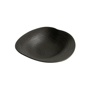 Imagem de Prato de gelo de frutos do mar de cerâmica, placa de chapéu de palha de hotel criativo para casa - 16 preto