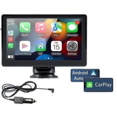 Imagem de Central Multimídia Portátil Android Auto e Carplay Sem Fio Bluetooth -
