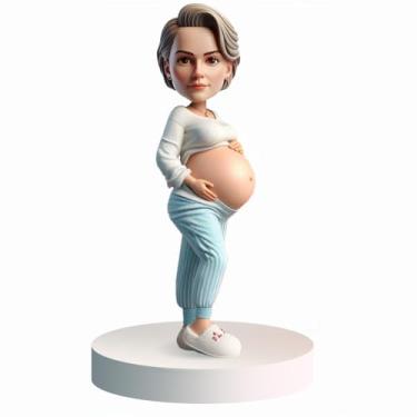 Imagem de Estatueta artística de mãe grávida feita à mão a partir da sua imagem, presente exclusivo para a mãe ser perfeita para o dia das mães ou decoração de comemoração de aniversário