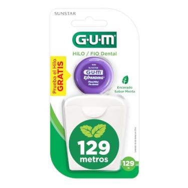 Imagem de Fio Dental GUM Encerado com Menta, para limpeza interdental, 129 metros, Gum, 129M