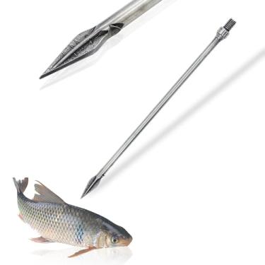 Imagem de Dutiplus Arpão de pesca grande de aço inoxidável com barra de 1 a 11 garras para garfo de pesca com parafuso de 8 mm para pegar toupeira grande sapo-touro (prata, 1 garfo (Y))