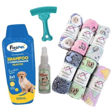 Imagem de Combo shampoo baby + colonia deo baby + coberta fleece 3d + escova ras