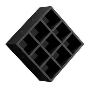 Imagem de Nicho De Parede Porta Toalha Para Salão Barbearia 9 Divisões Preto - Ajl Móveis