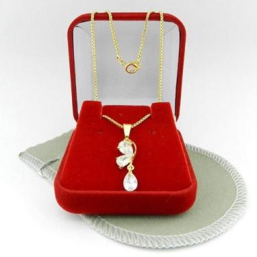 Imagem de Corrente Feminina 40/45cm 1mm Zirconia Folheada Ouro 18k CR572 - WNBIJ