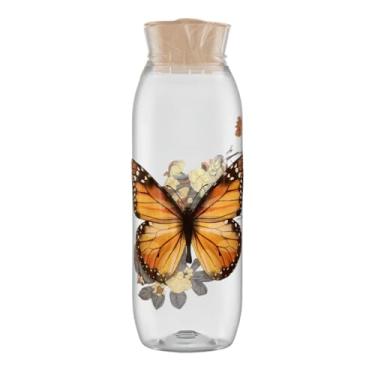 Imagem de Jarra De Suco Garrafa De Água Tampa Higiênica Geladeira 1,5 Litro Resistente Premium (Borboletas)