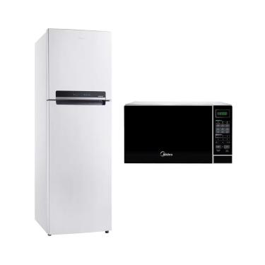 Imagem de Geladeira Duplex Midea MD-RT572EV 425L Branca+ Micro-ondas Midea MRAS22 20L Branco