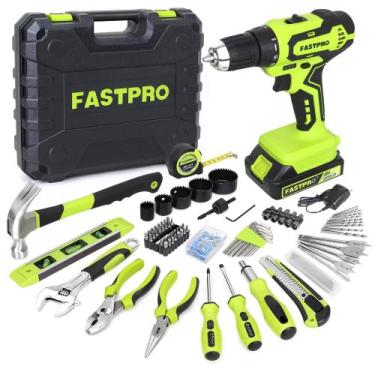 Imagem de Conjunto de ferramentas: furadeira de íon de lítio sem fio FASTPRO 20V