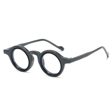 Imagem de JRLLFD Moda Pequeno Redondo Cor Dupla Mulheres Óculos Armação Retro Punk Homens Lente Transparente(4)