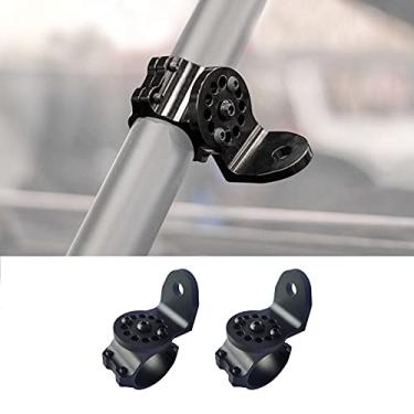 Imagem de HJSIUTV Suporte de bandeira ajustável para antena de 3,5 cm a 4,5 cm suporte de luz de chicote de LED compatível com Can-Am Maverick X3 Polaris RZR Turbo S (2 peças) 2017-2019