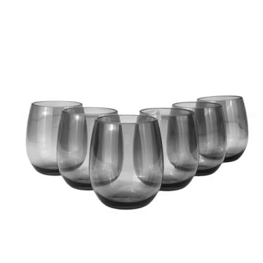 Imagem de Yanglonghui Conjunto de 6 copos de acrílico - copos de vinho de plástico de 590 ml, inquebráveis e empilháveis, livres de BPA, podem ser lavados na lava-louças, copos reutilizáveis para festas e uso