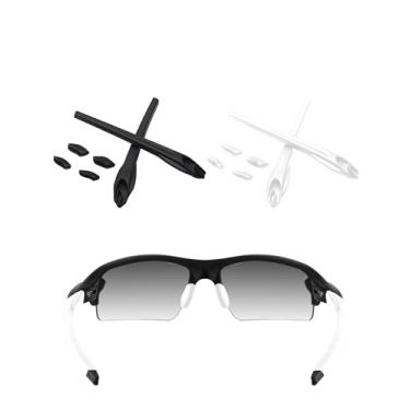Imagem de ToughAsNails Kits de borracha de substituição para óculos de sol Oakley Flak 2.0 XL OO9188/Flak 2.0 OO9295, Kits de borracha preto e branco, One Size