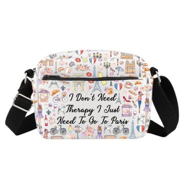 Imagem de Bolsa transversal Paris Gifts France Lover Gifts France Gifts for Travelers Keepsake Sling Shoulder Bag com alça ajustável, Parisbl H-bag