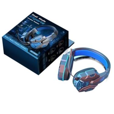 Imagem de Fones de ouvido sem fio do Bluetooth 5.0 Gamers com fones de ouvido com fio de microfone para cancelamento de ruído para telefone,Blue