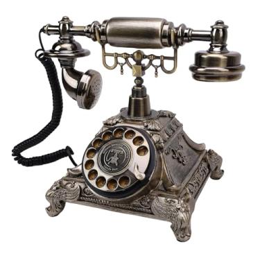 Imagem de Jectse Telefone de áudio Retro, Telefone do Livro de Visita Vintage Com 32G, Deixe Mensagens Personalizadas para Casamento, Festa (Cor de latão antigo)