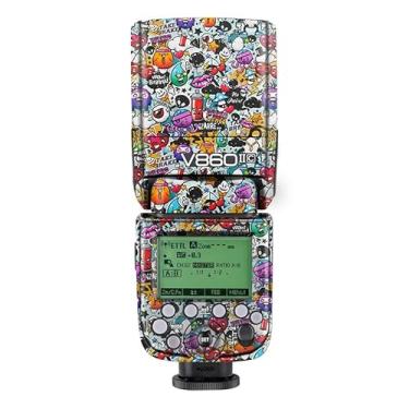 Imagem de Acessórios de fotografia para Godox V860 II Decalque Skin Vinyl Wrap Film Camera Flash Body Protective Sticker Coat V860 II (Graffiti White)