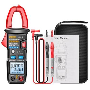 Imagem de Alicate Amperímetro Digital Profissional ANENG AT619 NFe, Vermelho