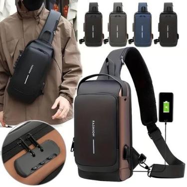 Imagem de Mochila Impermeavél Masculina De Ombro Transversal Com Cadeado Antifur