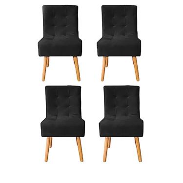 Imagem de Kit 6 Cadeiras Poltrona Sala de Jantar Penteadeira Reforçada Decorativa Liz Suede