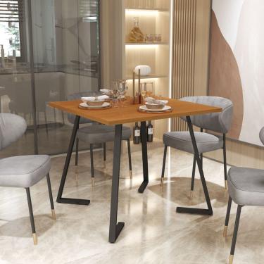 Imagem de Mesa De Jantar De Aço 80x80 Reforçada Industrial Nantes