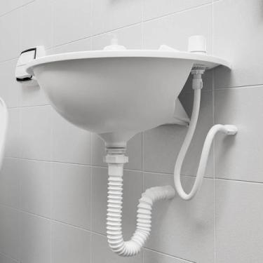 Imagem de Pia Lavatório Plástico Suspenso Parede Banheiro 36x28cm 3,8l - ASTRA