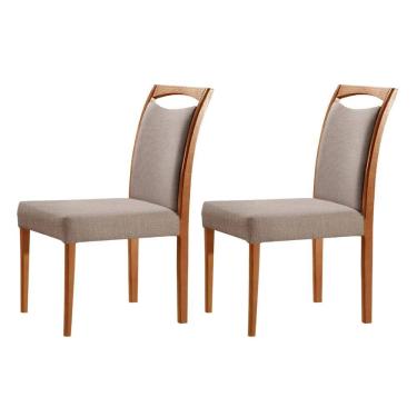 Imagem de Conjunto 2 Cadeiras Madeira Maciça Safira Brisa / Imbuia Natural