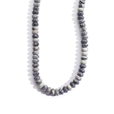 Imagem de Contas de pedra Rondelle naturais de 5 x 8 mm, rede preta, zebra, semipreciosas, contas de ábaco feitas à mão, para fazer joias, colar de pulseira DIY