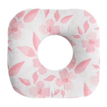 Imagem de Ioensy Almofada para piercing de orelha, almofada para dormir lateral, leve e macia, protetor auricular para quarto, viagem, sofá, relaxante, Flor Rosa