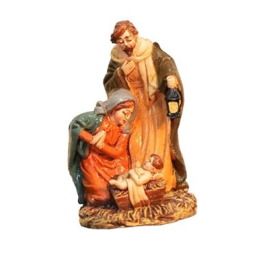 Imagem de IEUDNS Presépio de Natal, estátua de Natal, decoração, artesanato, estável, artesanal, colecionável, presente para inauguração de casa de fazenda, Style D