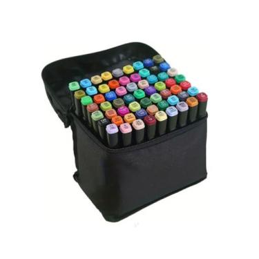 Imagem de Caneta Marcador Para Colorir Desenho Profissional 12, 24, 36, 48, 60, 80 Cores Conjunto De Canetinhas Pontas Duplas Codificados por Cores Vivas para Desenho (80 Cores)