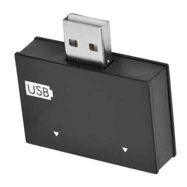 Imagem de Luocute Conector de Divisor de 2 Portas de Concentrador Pequeno, Firme, Conveniente para Laptops, Viagens, Uso Doméstico (Preto)