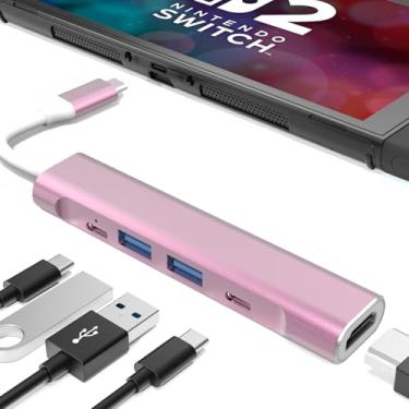 Imagem de RREAKA Estação de TV Switch2 para Nintendo Switch2/Switch/Switch OLED, base de substituição portátil com adaptador HDMI 4K 60Hz/porta tipo C/porta USB para Nintendo Switch oficial