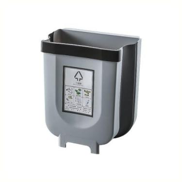 Imagem de Lixeira retrátil dobrável extensível porta gaveta pia cozinha compacta