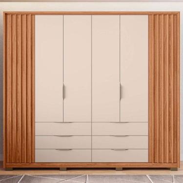 Imagem de Guarda Roupa Essence Casal Ripado 6 Portas de Bater 6 Gavetas MDP Frei