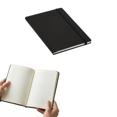 Imagem de Caderno Com Pauta Moleskine Grande A5 Pautado 14x21 80 Folhas Caderneta de Anotações Capa Dura Emborrachada (preto)
